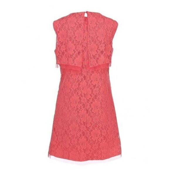 BCBGMAXAZRIA Amelie Draped Sleeveless Lace Dress XXS Pink - Picture 4 of 9
